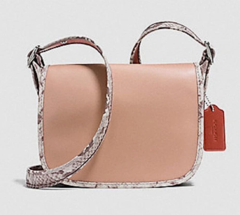 Coach patricia Saddle Bag nude pink python 11760